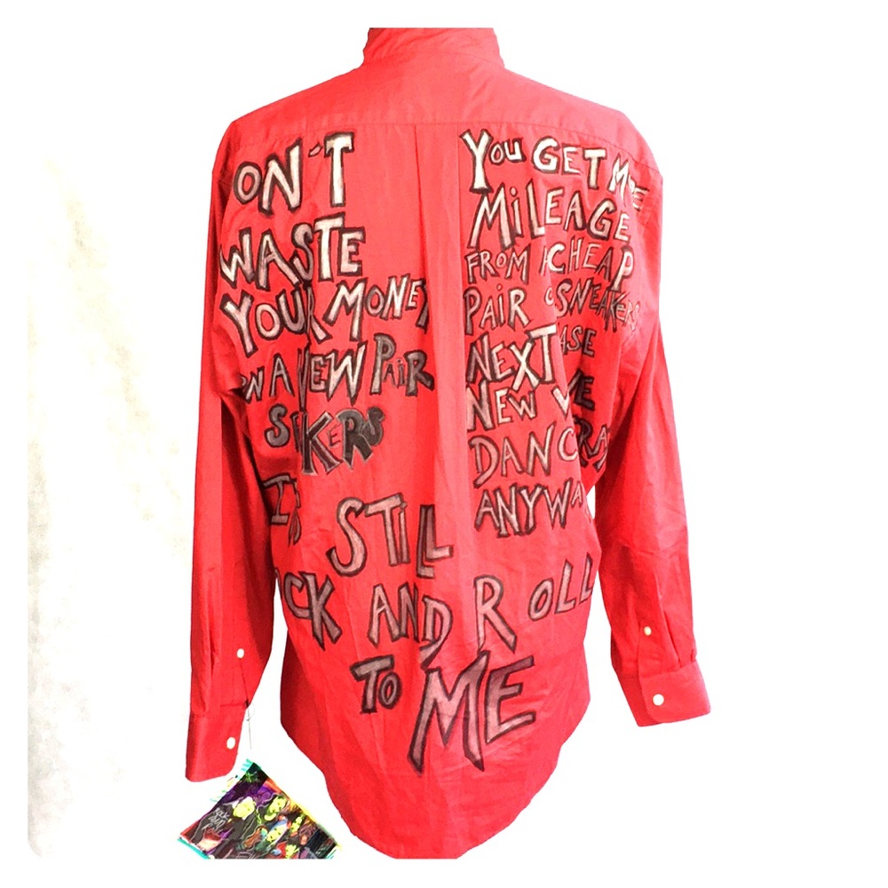 It’s Still Rock & Roll red button down shirt